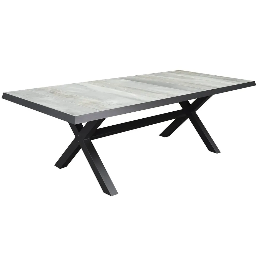 AVHCOLLECTIE NANCY NEW DELHI DINING TUINSET 224X103X74,5 CM 7 DELIG  ALUMINIUM