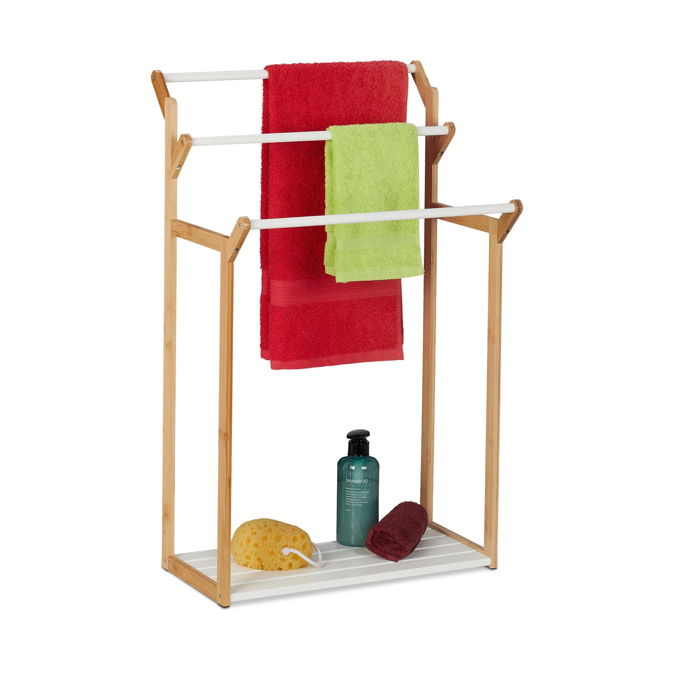 Bamboe handdoekenrek met plank