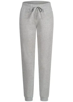 Champion Damen leichte Joggingshose mit Rippblenden Tunnelzug grau melange