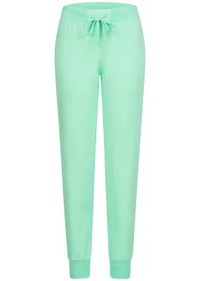 Champion Damen leichte Joggingshose mit Rippblenden Tunnelzug grün