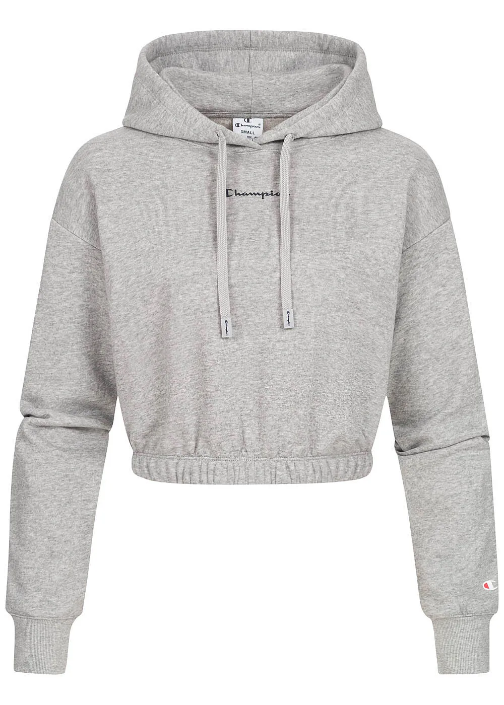 CHAMPION DAMES CROP HOODIE MET LOGOOPDRUK GRIJS