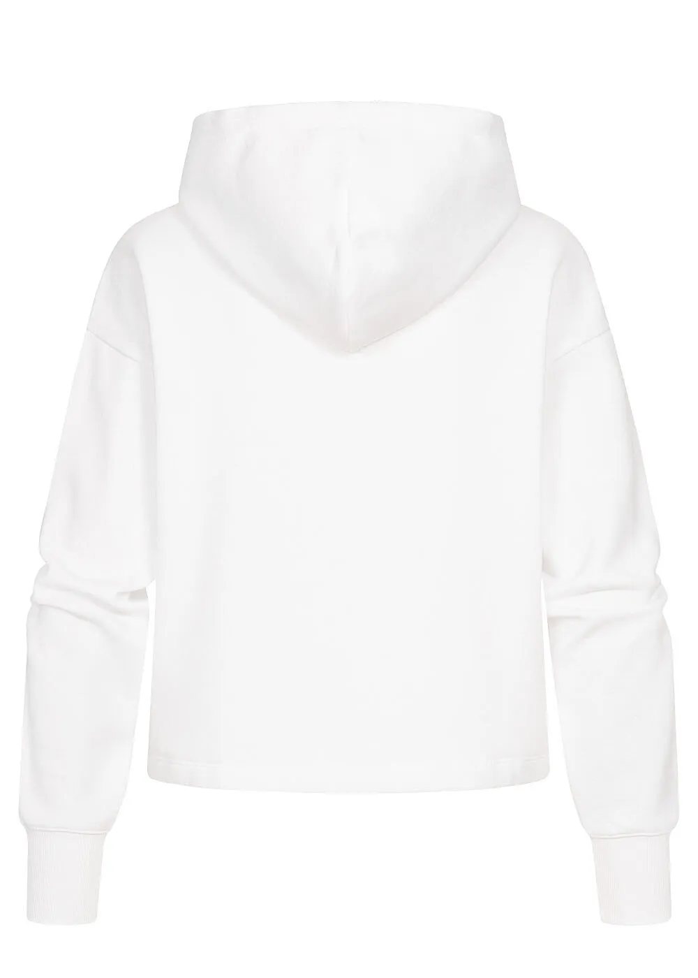 CHAMPION DAMES HOODIE MET LOGOOPDRUK EN TREKKOORDEN WIT