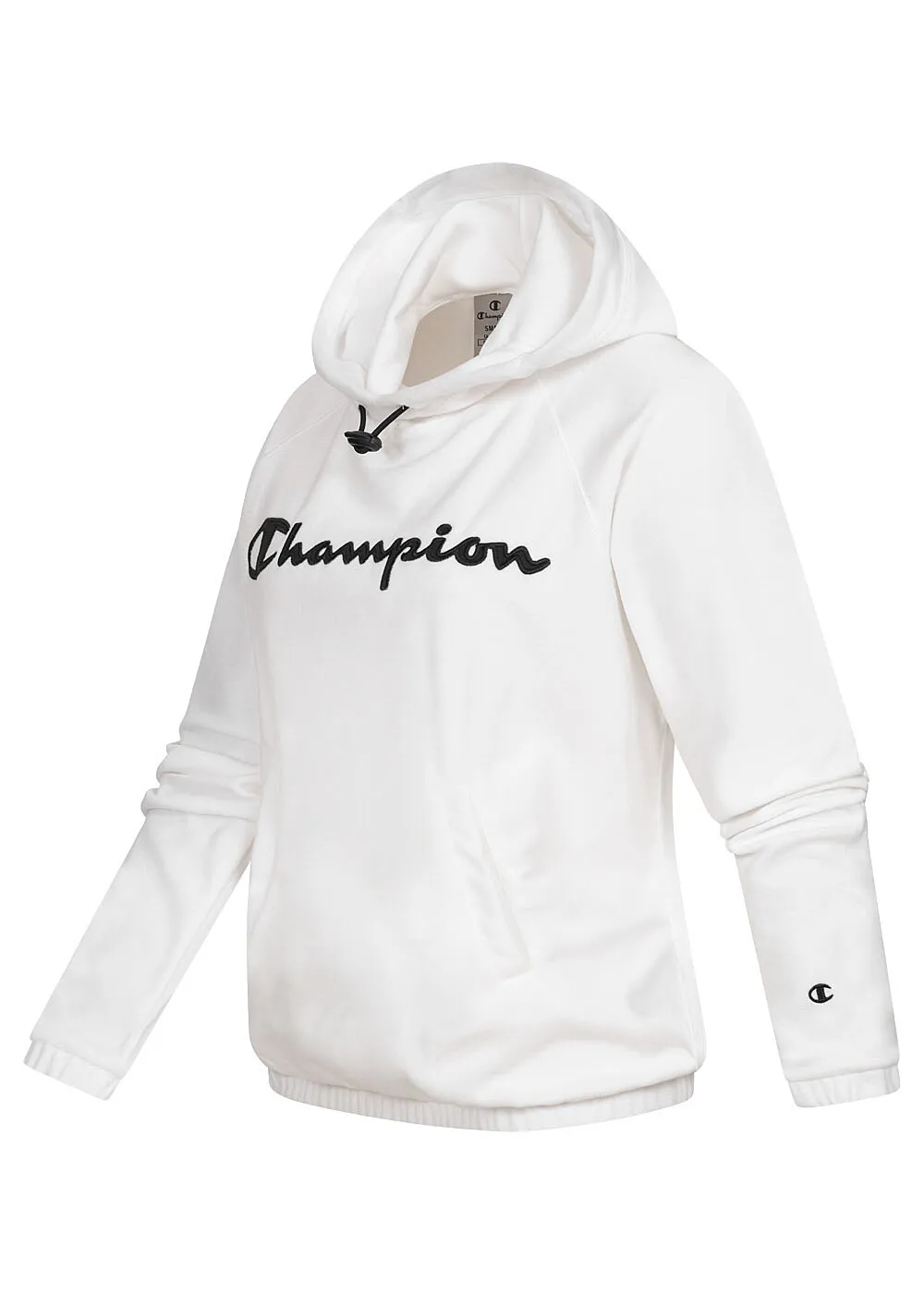 CHAMPION DAMES HOODIE MET LOGOOPDRUK WIT ZWART
