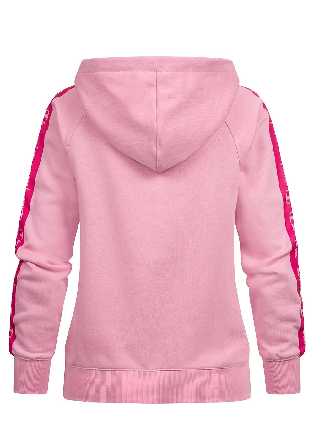 Champion Dames Hoodie met voorzak en logo op de zijkant roze