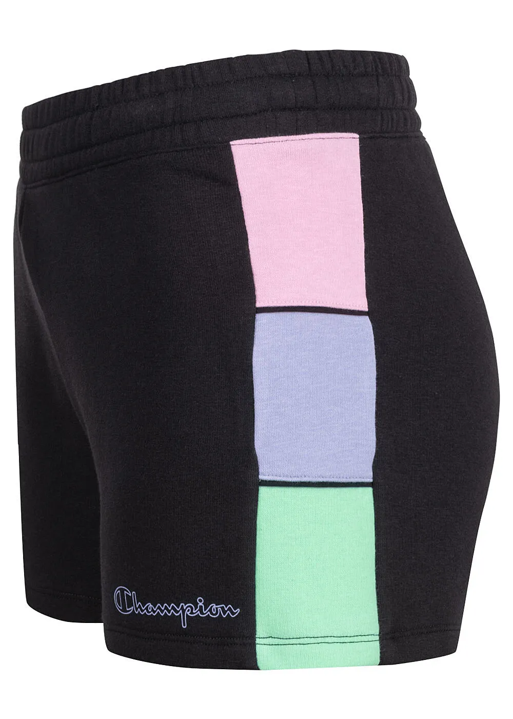 CHAMPION DAMES KORTE BROEK MET LOGOOPDRUK ZWART MULTICOLOR