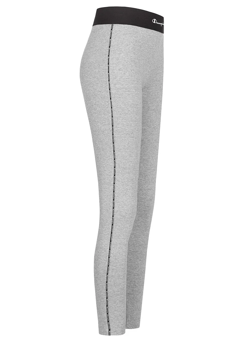 CHAMPION DAMES LEGGING MET CONTRASTERENDE STREPEN EN LOGOOPDRUK LICHTGRIJS ZWART