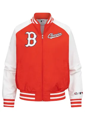 Champion Dames MLB College Jas met rits en 2 zakken rood wit