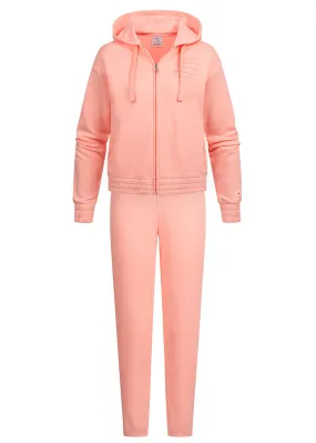 Champion Dames Sweaterset Sweatbroek en Zip-Hoodie met logo-opdruk roze