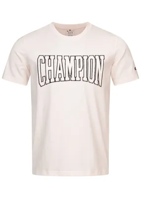 Champion Heren T-shirt met logopatches beige zwart