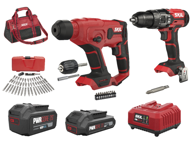 Cordless hammer drill and cordless SDS drill (combo kit)