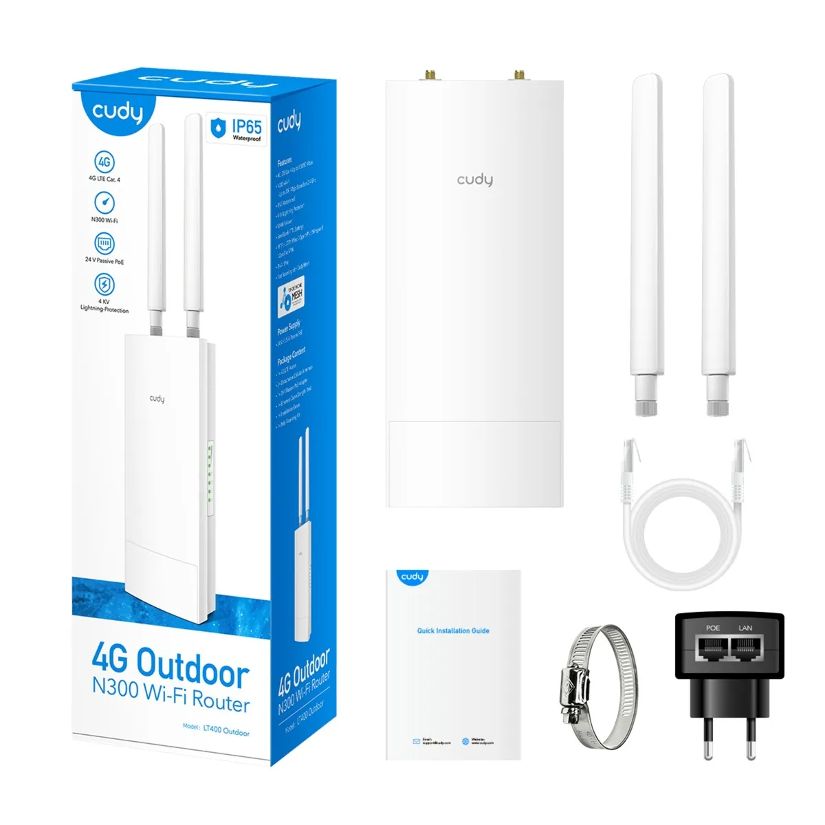 CUDY INDOOR/OUTDOOR 4G N300 WIFI ROUTER (WIT)