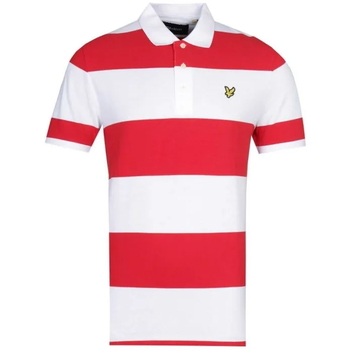 Lyle and Scott Wide Stripe Polo Gala Red