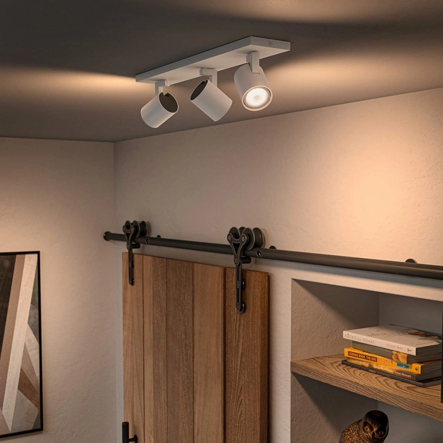 PHILIPS  DIMBARE LED SPOT HUE RUNNER 3XGU10/4,2W/230V 22006500K + AFSTANDSBEDIENING WIT