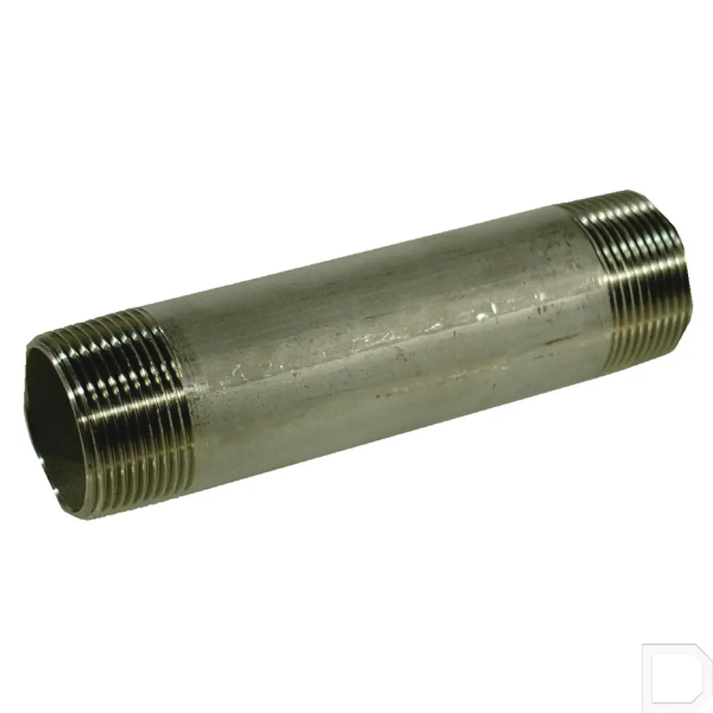 Pijpnippel 1/4" x 60mm nr.23 RVS
