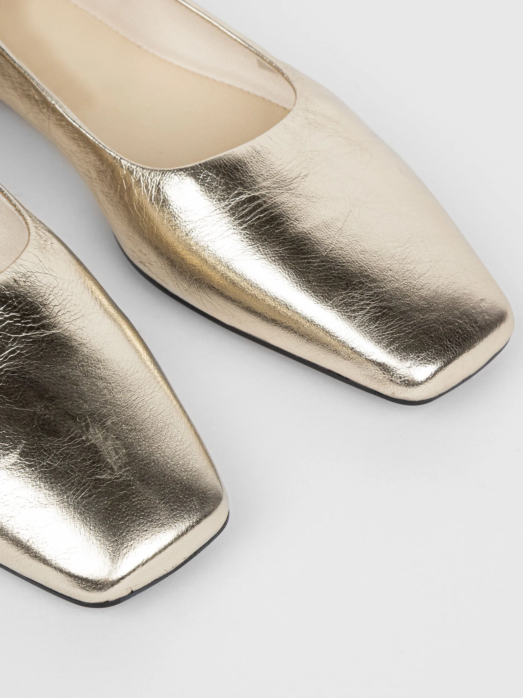 Vagabond Shoemakers Delia, leather metallic ballerinas