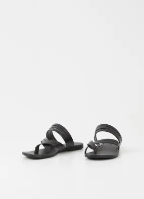 Vagabond Tia Low Black Leather Sandals