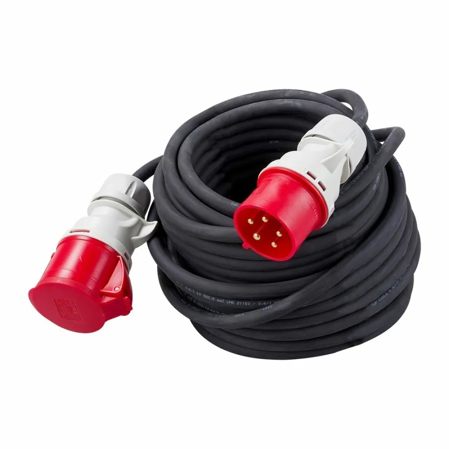 Verlengsnoer 400 Volt 32 A  5 Polig   5 x 4.0 mm² Neopreen 50 meter