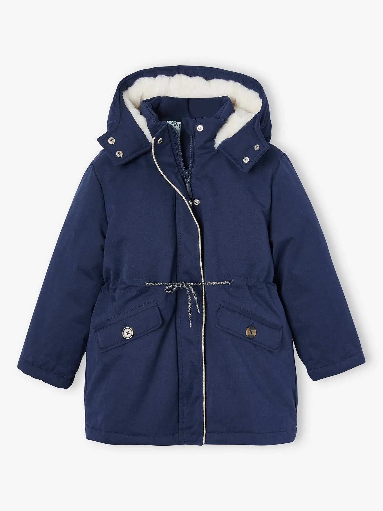 VERTBAUDET  3IN1 PARKA VOOR MEISJES + MOUWLOZE BODYWARMER  OUDROZE