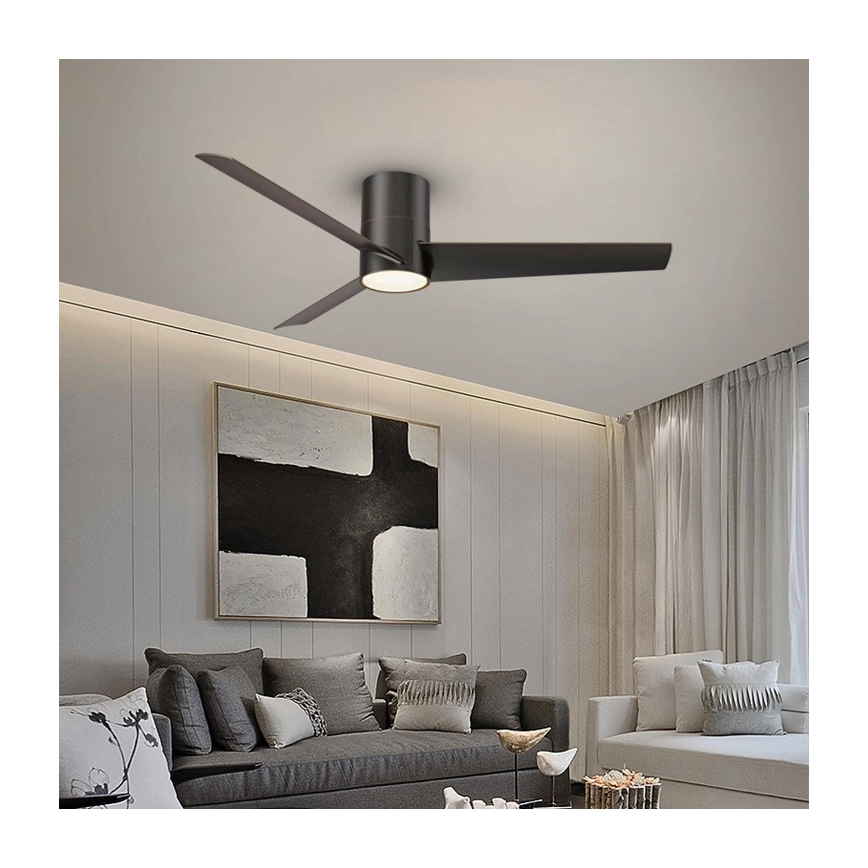 ZEVENTI  LEDPLAFONDVENTILATOR BARROSA LED/18W/230V WIFI TUYA ZWART + AFSTANDSBEDIENING