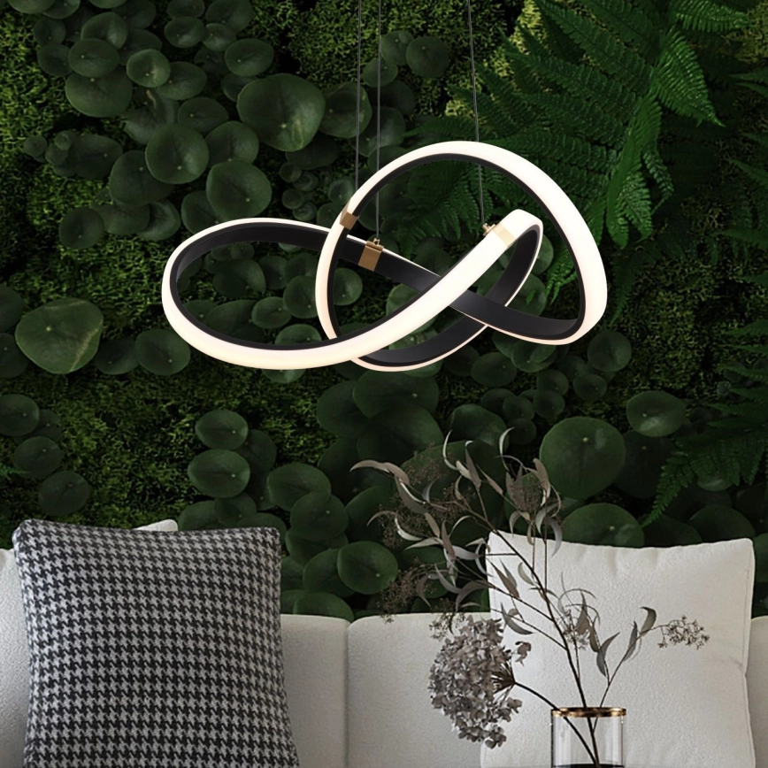ZUMA LINE  DIMBARE LED HANGLAMP AAN EEN KOORD LED/44W/230V ZWART/GOUD